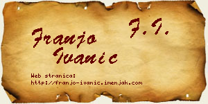 Franjo Ivanić vizit kartica